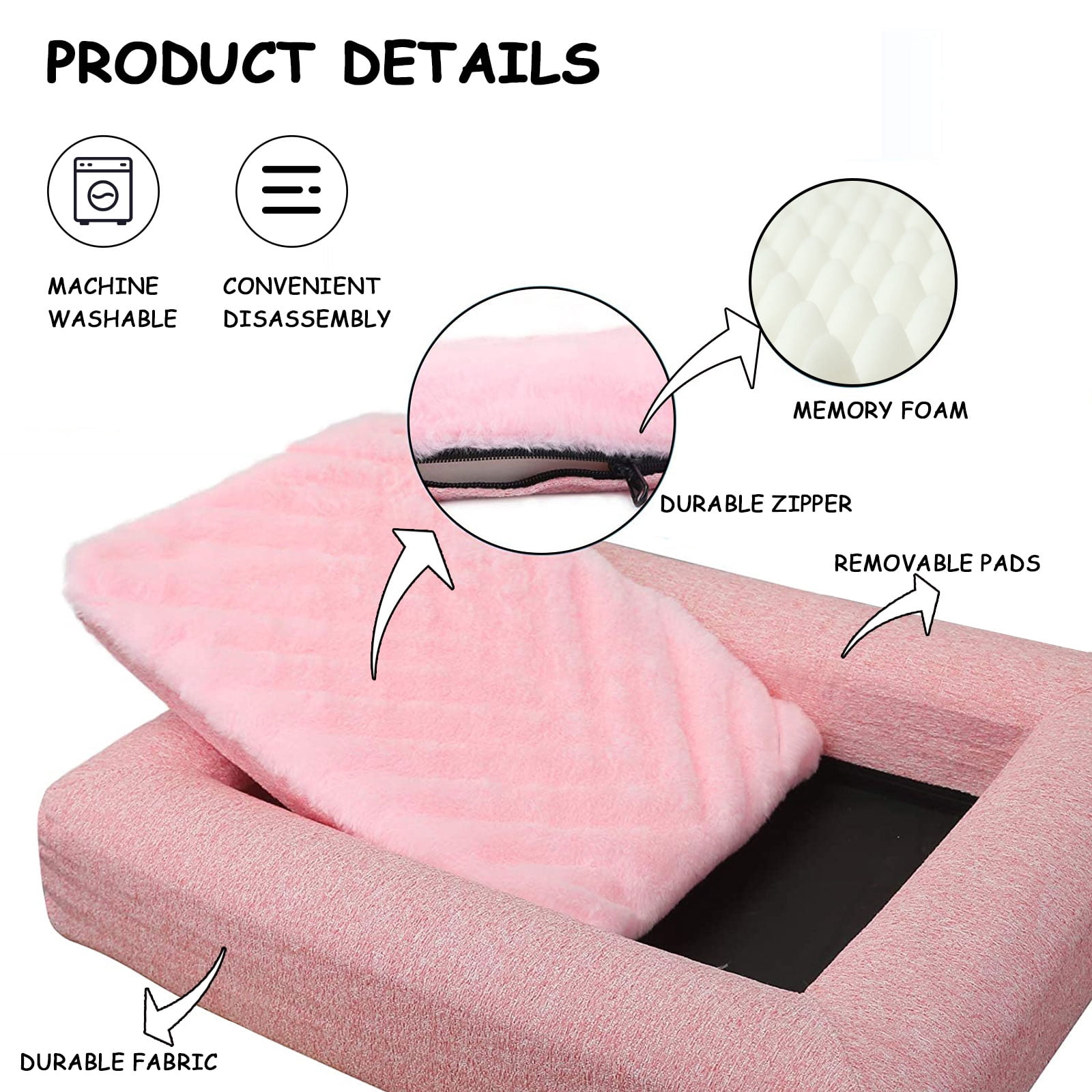 IKUSO Small Dog Bed,Memory Foam Dog & Cat Bed,Washable Double-Sided Dog Mat & Non-Slip Waterproof Bottom,Warm & Indestructible Puppy Bed
