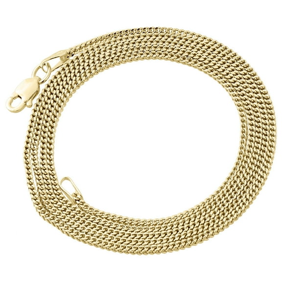 10K Real Yellow Gold 1.5MM Hollow Franco Box Link Chain Necklace 22 Inches