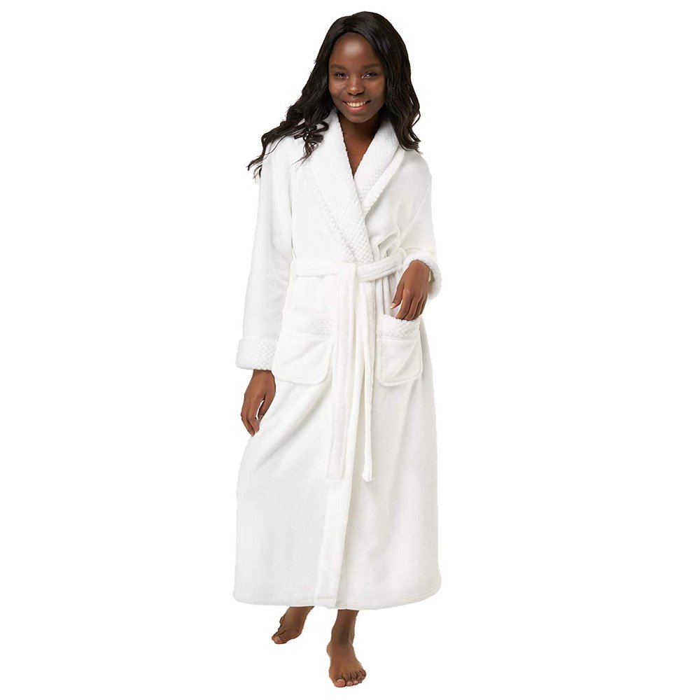 Turquaz Linen Women's Plush Soft Warm Fleece Bathrobe, Comfy Womens
