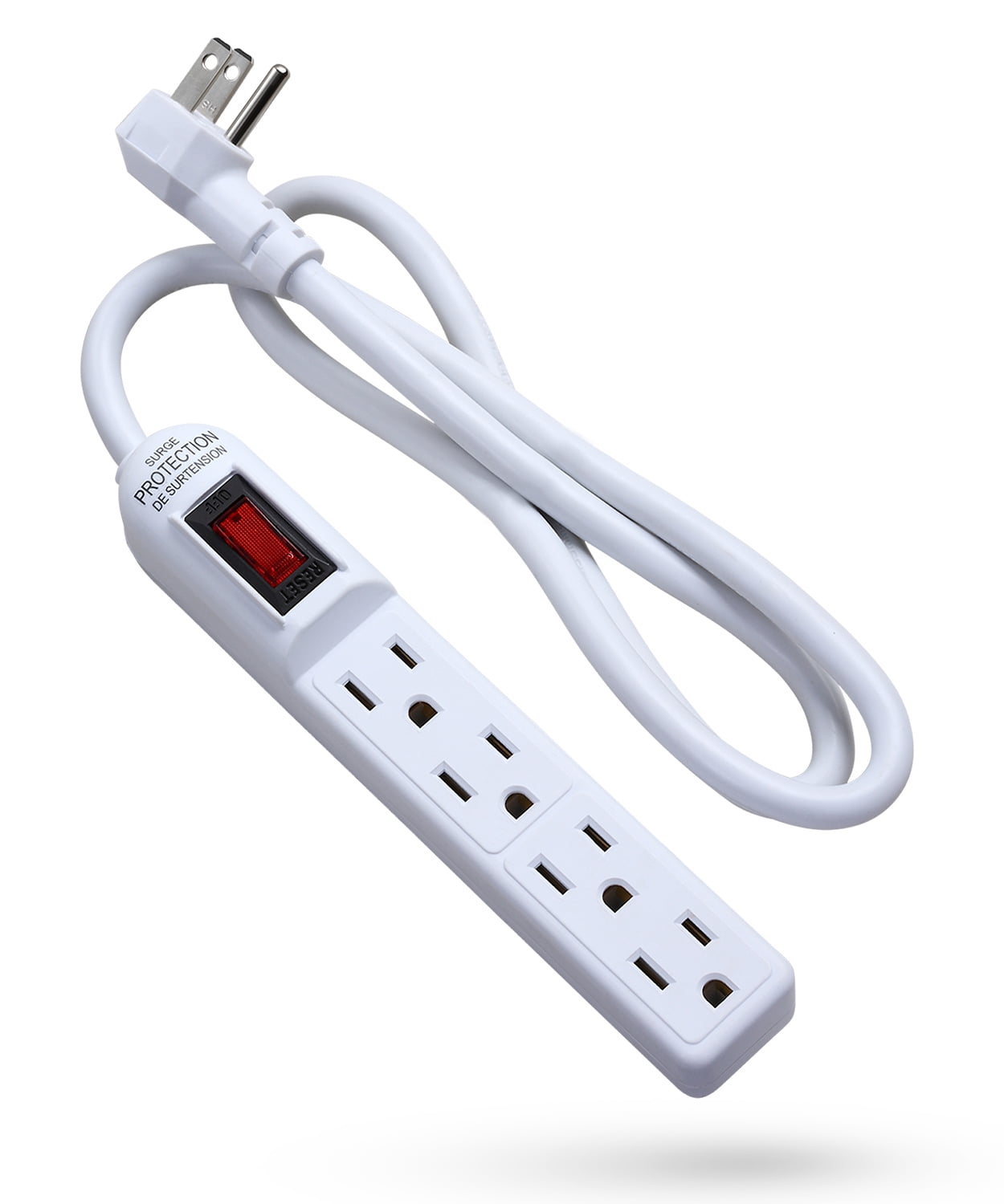 Surge Protector Power Strip Flat Plug, Fosmon [ETL Listed] 4Outlet