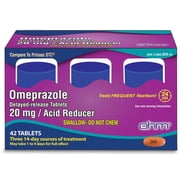Ohm Omeprazole 20mg, 42 Delayed-Release Tablets, Acid Reducer for Frequent Heartburn, 24-Hour Relief Heartburn Medicine, Helps Relieve Stomach & Chest Discomfort (6 Weeks of Supply, 42, Count)