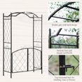 thumbnail image 5 of Outsunny 85" Garden Arch Arbor, Metal Arch Trellis with Gate, Garden Archway for Climbing Vines, Wedding Ceremony Decoration, Black, 5 of 9