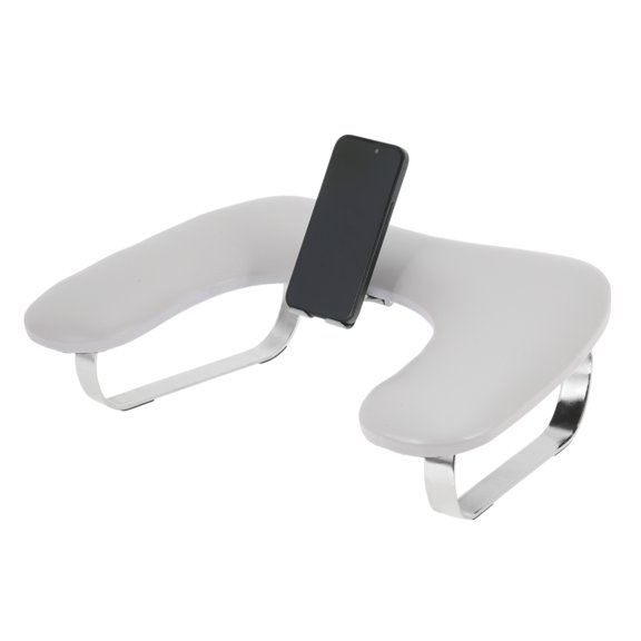 Unique Bargains Nail Arm Rest with Mobile Phone Holder Manicure Hand Rest Hand Rest for Nails Tech with Stable Base Gray