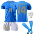 thumbnail image 3 of 2223 Italian home No. 10 Invignia 6 Villatti 14 Chiessa 8 Ruzhnio football uniform Colorful blue, 3 of 3