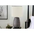 thumbnail image 2 of 19" Gray Ceramic Round Table Lamp With Ivory Drum Shade, 2 of 2