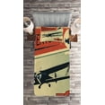 thumbnail image 2 of Ambesonne Vintage Quilted Coverlet 2 Pcs, Adventure with Plane, Twin Size, Multicolor, 2 of 2