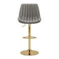 thumbnail image 3 of CorLiving Arwen Set of 2 Faux Leather Adjustable Height Indoor Barstools with Gold Pedestal Base, 3 of 7