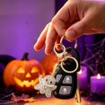 thumbnail image 5 of Halloween Keychain - Ghost Pumpkin Black Cat Witch Hat Spider Web Charm, Key Ring Holder for Bag Decor, 5 of 9