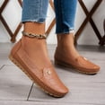 thumbnail image 5 of Women’s Soft Leather Loafers Slip On Flats Comfort Walking Casual Driving Shoes Plus Size, 5 of 7