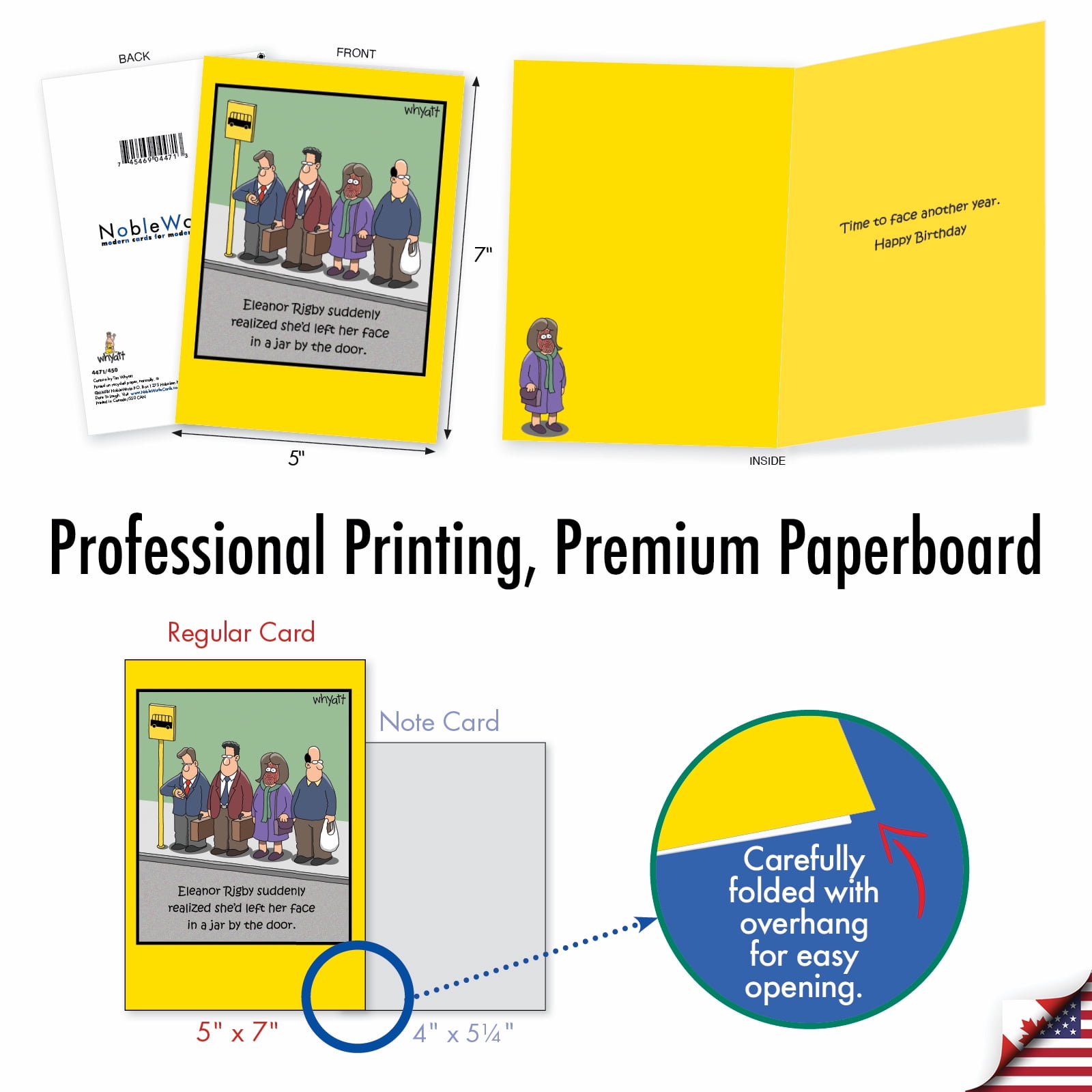 NobleWorks 36 Assorted Box Set Hilarious Birthday Greeting Cards w/5 x 7 Inch Envelopes (36 Designs, 1 Each) Whyatt's Best Wishes