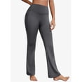 thumbnail image 3 of Womens High Waisted Yoga Pants with Pockets Seamless Flare Leg Bootcut Pants Athletic Casual Wear, 3 of 5