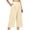 0_ Beige, variant on Womens Dress Wide Leg Capri Pants, High Waist Pleated Tailoring, Premium Weave Fabric with Silhouette for Semi Formal Office Styling Blue S