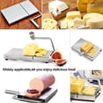 thumbnail image 2 of Cortadora de queso de precisión, tabla de cortar ajustable de acero inoxidable, rejilla de escala transparente para cortes precisos, 5 alambres reutilizables incluidos, versátil para queso,, 2 of 6