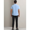 thumbnail image 3 of Unique Bargains Men's Short Sleeve Cotton Regular Fit Button Down Formal Shirt L Blue, 3 of 5
