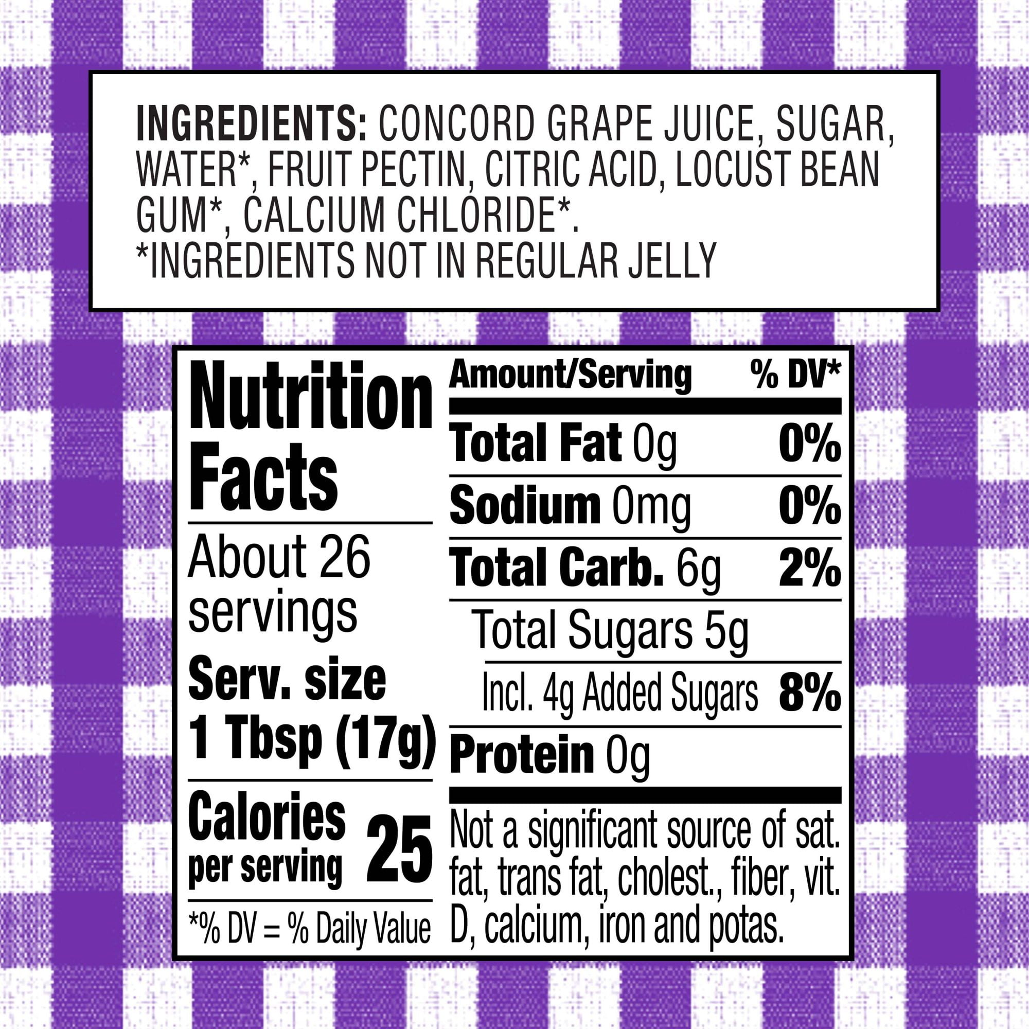 (4 pack) Smucker's Low Sugar Reduced Sugar Concord Grape Jelly, 15.5 Ounces