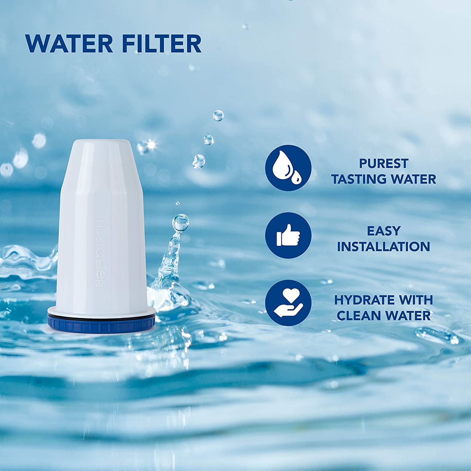 WQA Certified 150 Gallons | Supreme Fast Filtration and Purification Technology Nakii Water Filter Pitcher Long Lasting Metals /& Sediments for Clean Tasting Drinking Water Removes Chlorine
