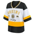 thumbnail image 2 of Women's WEAR by Erin Andrews Black/White Boston Bruins Jersey Style Tee, 2 of 5