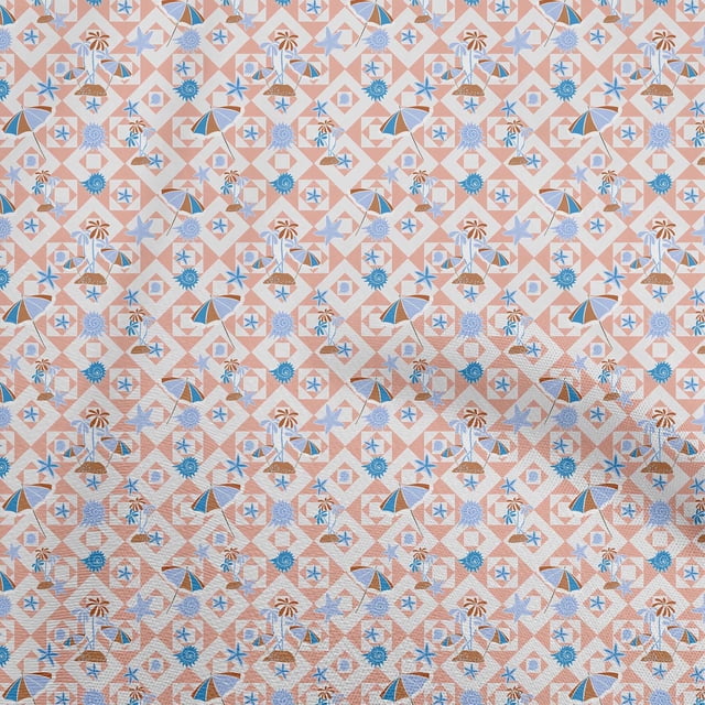 oneOone Polyester Spandex Peach Fabric Beach Sewing Craft Projects Fabric Prints By Yard 56 Inch Wide