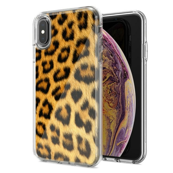 MUNDAZE For Apple Iphone X Xs Classic Leopard Design Double Layer Phone Case Cover