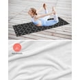 thumbnail image 4 of Black Morocco Yoga Towel for Hot Yoga Non Slip, Geometric Leaf Diamond Lattice Abstract Yoga Mat Towel Absorbent Yoga Sweat Towels Microfiber Hot Yoga Blanket for Bikram Pilates 26"x74", 4 of 7