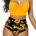 thumbnail image 4 of EYIIYE Women Flower Print Bikini Set High Waist Swimming Suits, 4 of 6