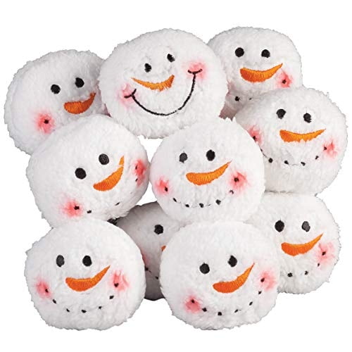 Juego de bolas de nieve Snowball Fun Dei con forma de muñeco de nieve, 14,5 cm de alto, 10 unidades