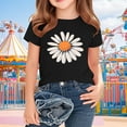 thumbnail image 2 of FamilyThread Girl's Flower Graphic Round Neck Short Sleeve Casual Trendy Cute Summer And Spring Tops For 2-14 Years, 2 of 4