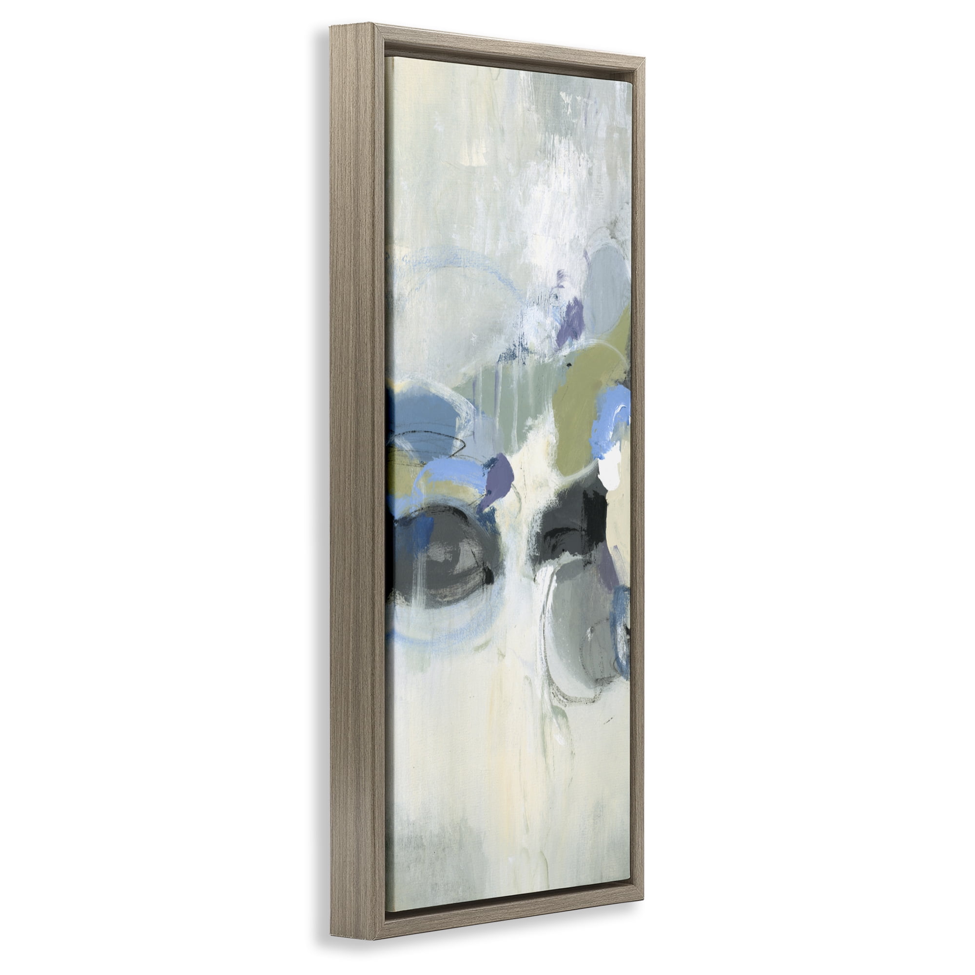 Stupell Industries Muted Circular Dapples Brown Framed Floater Canvas Wall Art, design by Lisa Ridgers