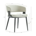 thumbnail image 3 of Luce Oatmeal Textured Leatherette Dining Chair with Metal Legs, 3 of 9