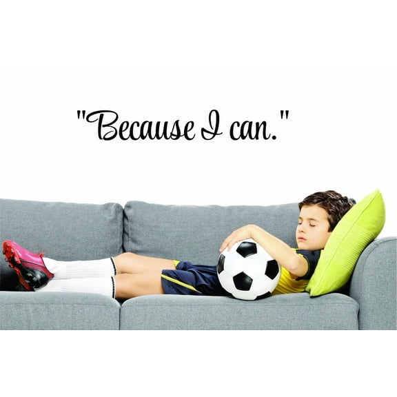 Custom Decals Because I Can. Wall Art Size: 6 X 20 Inches Color: Black