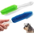 thumbnail image 1 of 2 cepillos de silicona para eliminar el pelo de mascotas en el coche, fundas para coches y alfombrillas, cepillo de limpieza para eliminar el pelo, masajeador de mascotas de goma, azul y verde., 1 of 5