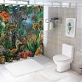 thumbnail image 7 of Orinice  Jungle Animal Shower Curtain Tropical Palm Leaves Sunset Fantasy Starry Sky African Safari Elephant Lion Tiger Swamp Kids Cartoon for Bathroom Decor Accessories Bathtub Curtain  69x72, 7 of 7
