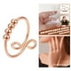 thumbnail image 3 of Anillo antiestrés ajustable con cuentas que giran libremente. oro rosa, 3 of 7