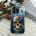 thumbnail image 7 of Case for iPhone 15 Pro Max, Stained Glass Dark Gothic Skeleton Floral Design Hybrid Dual Protection Soft TPU Hard PC Shockproof Anti-Scratch Cover Men Women Stylish Protective Phone Case, 7 of 7