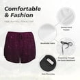 thumbnail image 6 of Lsque Dark Purple Glitter Printed Women's Running Shorts with Liner Pockets,Elastic Quick Dry Workout Athletic Gym Yoga Shorts,Womens High Waist Shorts-Small, 6 of 9