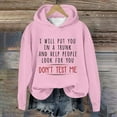 thumbnail image 2 of Hpapadks Women's Fashion Hoodies Casual Long Sleeve Letter Graphic Printed Drawstring Blouse Women's Sweatshirt Pink XL, 2 of 4