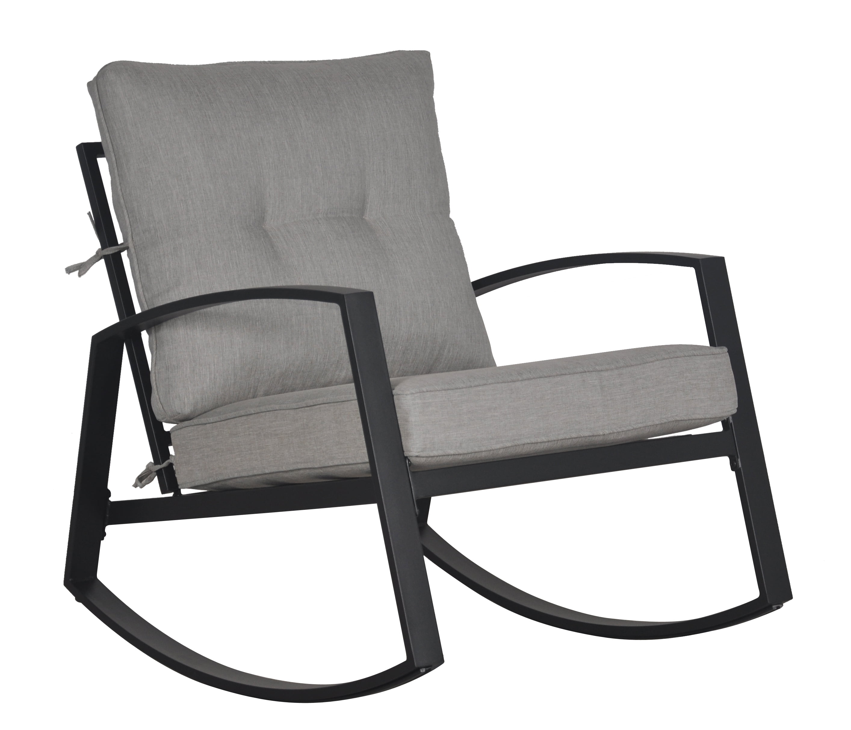mainstays asher springs 2piece steel cushioned rocking chair set grey