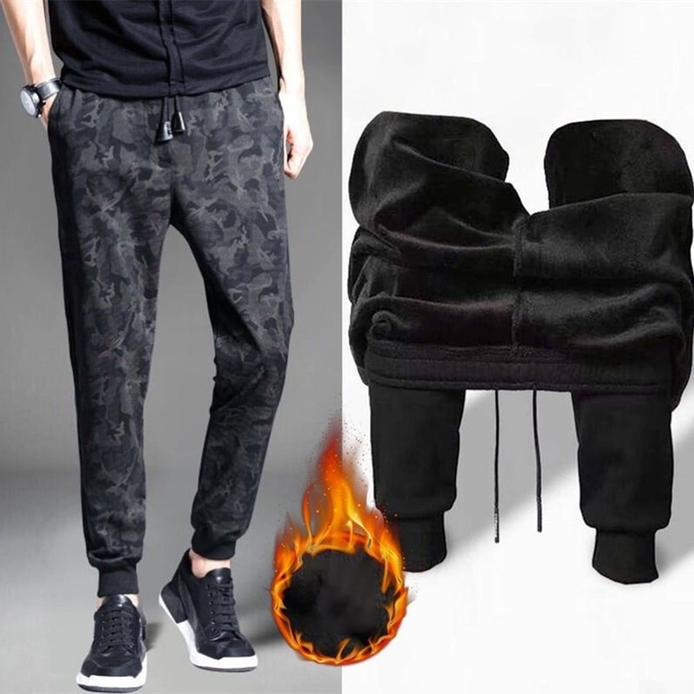 Mens Athletic Pants Fleece Lined Thick Trousers Casual Warm Loose M-4XL Win T5M3 