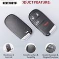 thumbnail image 4 of Easy to Use Smart Key Fob Replacement for Charger Challenger Dart Durango Chrysler 300 2011 2012 2013 2014 2015 2016 2017 2018 - Keyless Entry Remote Control Car Key Fobs (M3N-40821302, 4 Buttons), 4 of 9