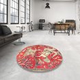 thumbnail image 3 of Ahgly Company Indoor Square Traditional Red Animal Area Rugs, 6' Square, 3 of 6