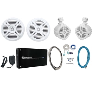 4) Rockville RMC80LW 8 1600w White Marine Speakers w 4) Rockville RMC80LW 8 1600w White Marine Speakers w