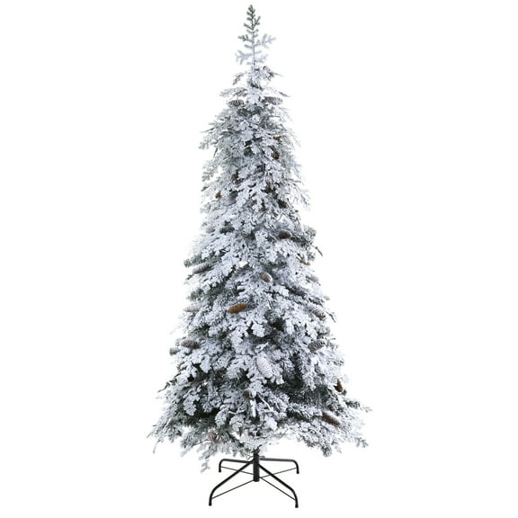 Nearly Natural 7ft. Flocked Montana Down Swept Spruce Artificial Christmas Tree