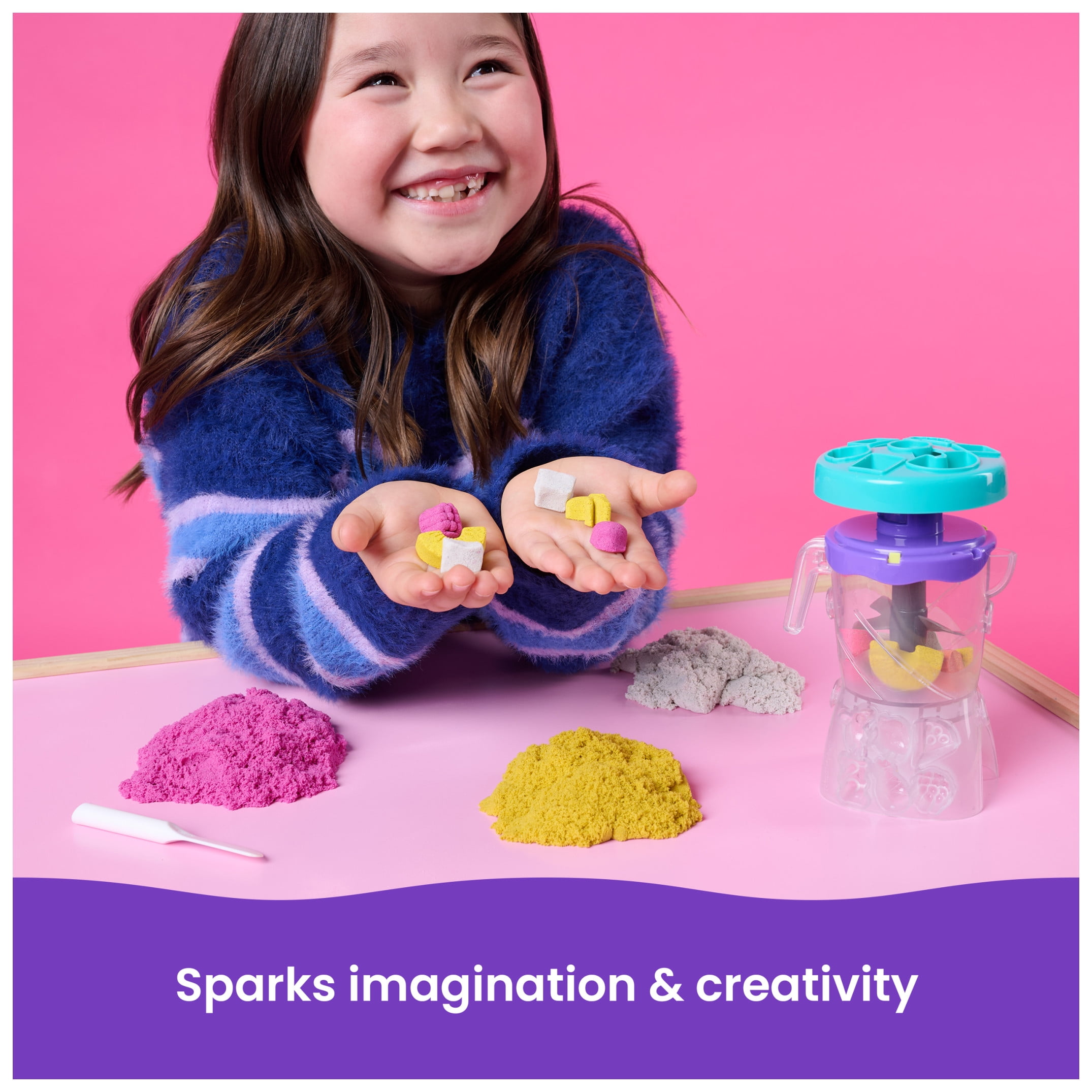 Kinetic Sand, Smoothie Mixer with 14 oz Play Sand & Tools, Play Food Toy for Ages 5 and up