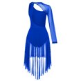 thumbnail image 5 of Alvivi Lyrical Dance Dress for Women One Shoulder Mesh Skirt Leotard Contemporary Dance Costume Royal Blue S, 5 of 7