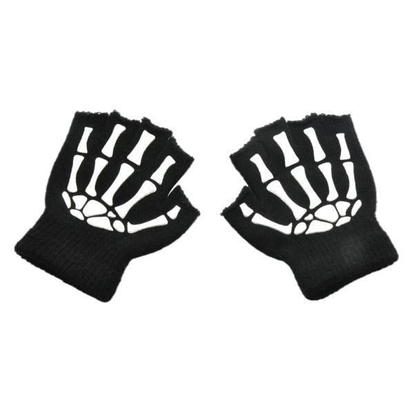 4x Guantes De Medio De Esqueleto De Halloween Invierno Para Cosplay Niños 4 piezas