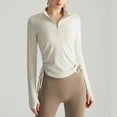 thumbnail image 4 of Camiseta deportiva de manga larga con media cremallera, ropa de ejercicio para mujer, correr, Fitness, camisa de Yoga de secado rápido, ropa deportiva para mujer, 4 of 5