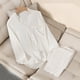 thumbnail image 4 of Gibobby Ropa de abrigo de encaje con cuello en V y manga larga para mujer, conjunto de dos piezas, ropa para el (Blanco, XL), 4 of 5