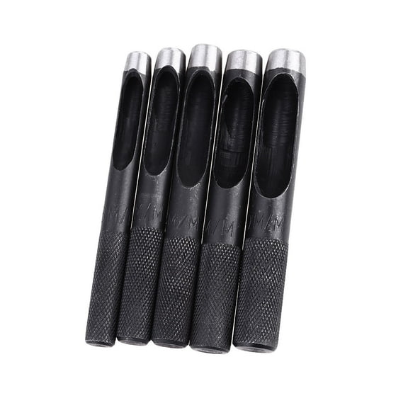 unbranded 5 PCS Circle Punch Heavy Duty Punch Tools Belt Hole Cutter Size 2 Black