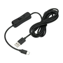 Uxcell 6.56ft USB Extension Cable with on Off Switch, Type C to USB Male Data Power Cord, Black