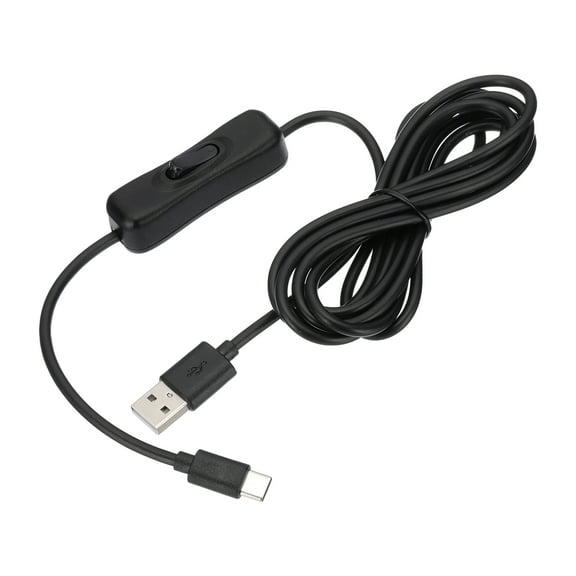 Uxcell 6.56ft USB Extension Cable with on Off Switch, Type C to USB Male Data Power Cord, Black